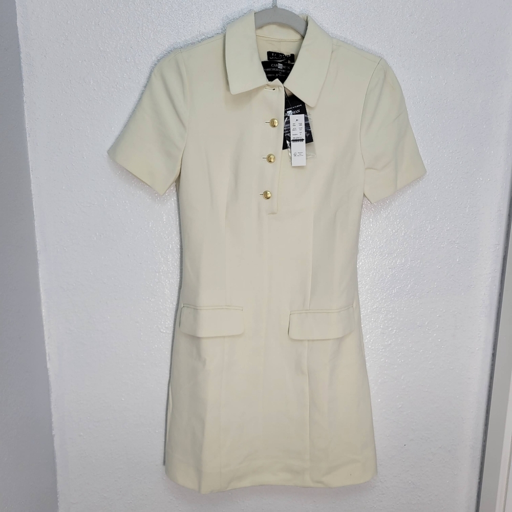J Crew Tall Parc dress in four-season stretch CN571 Ivory NWT - Picture 5 of 9